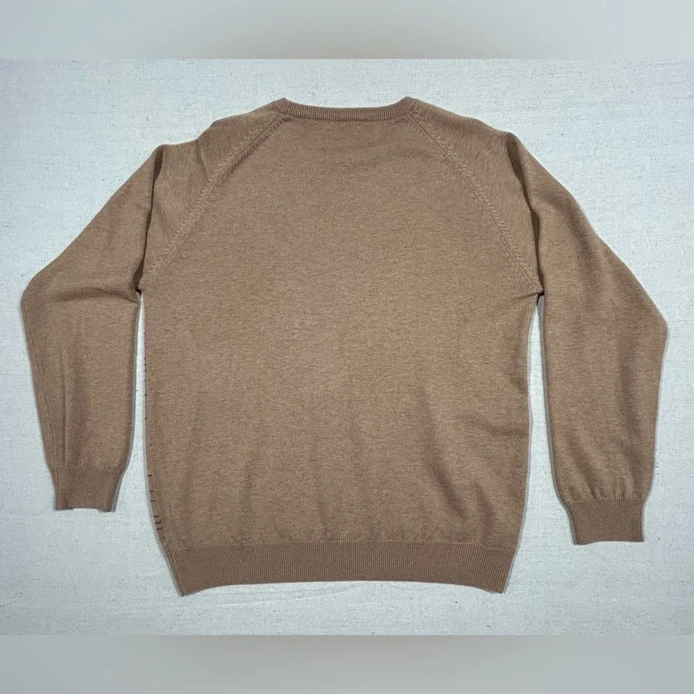 Cashmere Purely Merino XL Men's Pull Over Tan Sweater OfficeWear Casual